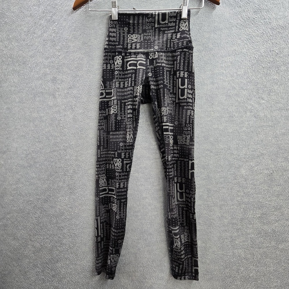 Lululemon Women Activewear Pants 2 Black Wunder Train Legging 23"‎